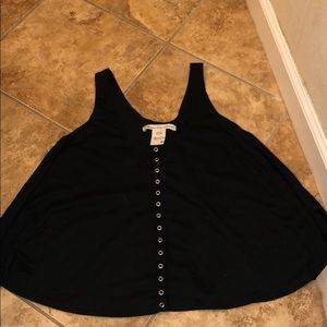 Black button up tank top